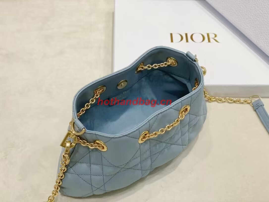 SMALL DIOR AMMI BAG Sand BLUESupple Macrocannage Lambskin M22567F