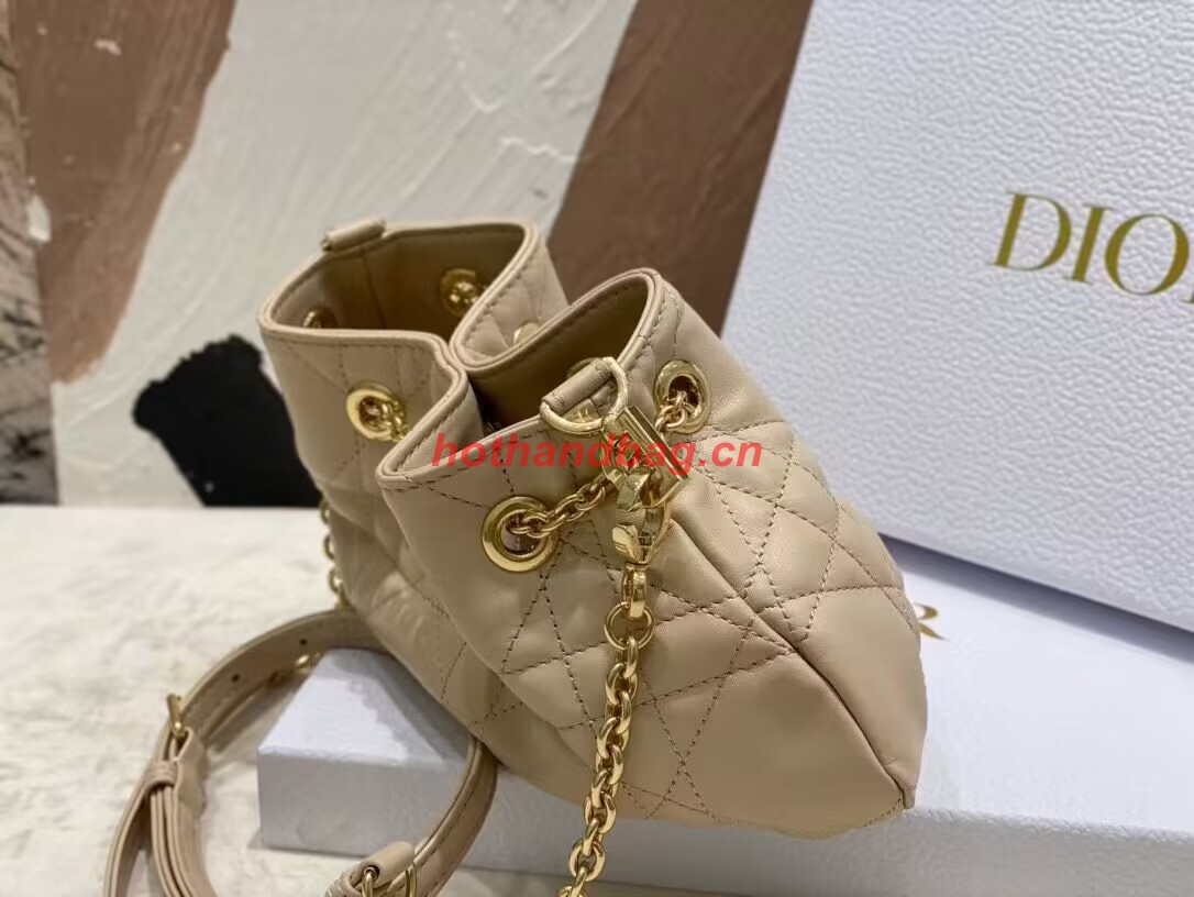 SMALL DIOR AMMI BAG Sand Pink Supple Macrocannage Lambskin M22567F