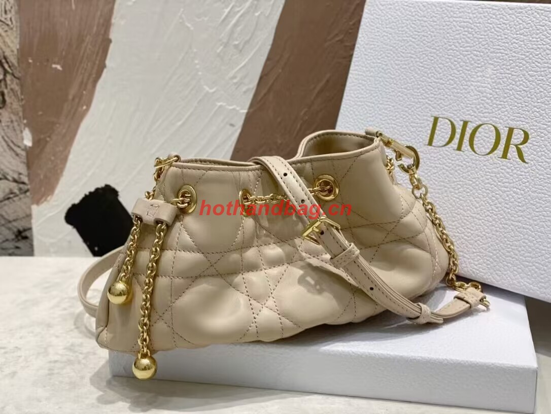 SMALL DIOR AMMI BAG Sand Pink Supple Macrocannage Lambskin M22567F