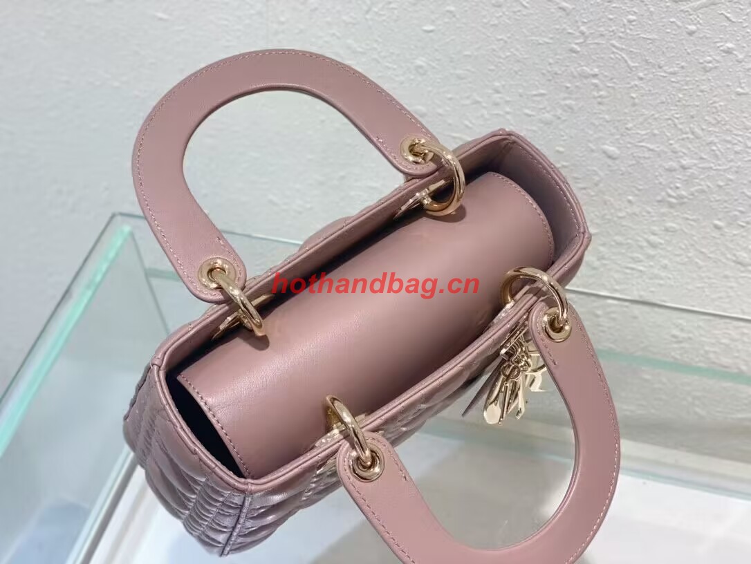 SMALL LADY DIOR MY ABCDIOR BAG Cannage Lambskin M0538ONG Peony Pink