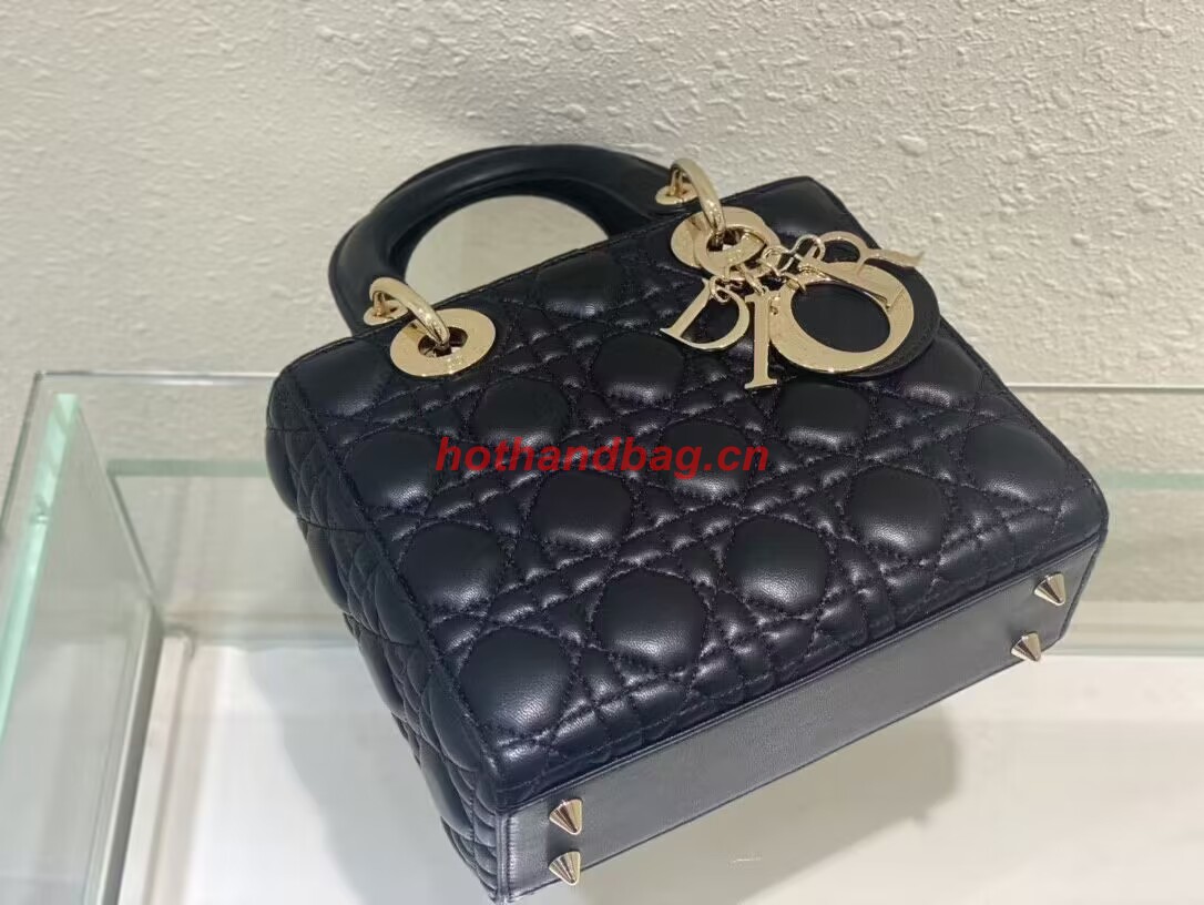 SMALL LADY DIOR MY ABCDIOR BAG Cannage Lambskin M0538ONG black