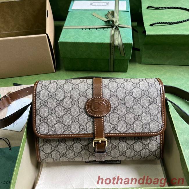 Gucci GG messenger bag with Interlocking G 745679 Brown