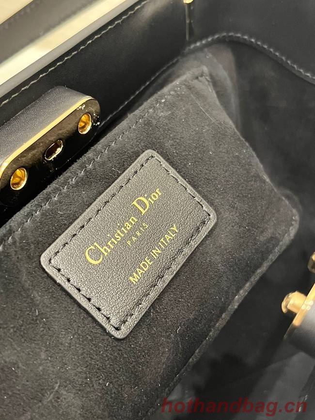 SMALL DIOR KEY BAG Black Box Calfskin M1844O