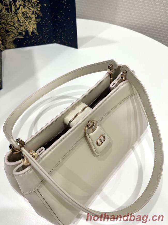 SMALL DIOR KEY BAG Dusty Ivory Box Calfskin M1844O