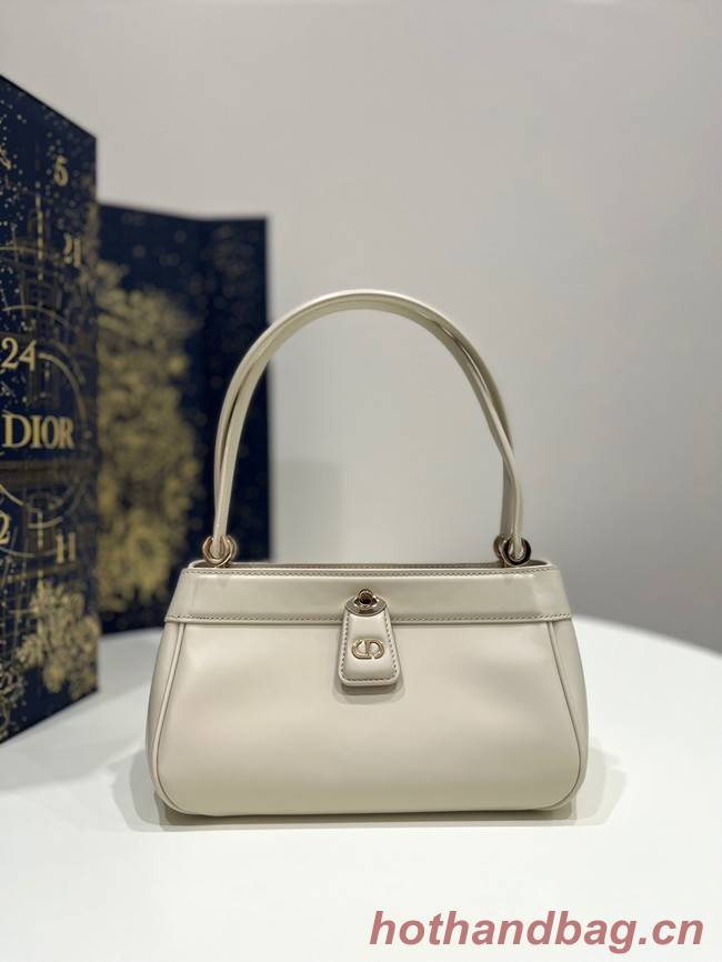 SMALL DIOR KEY BAG Dusty Ivory Box Calfskin M1844O