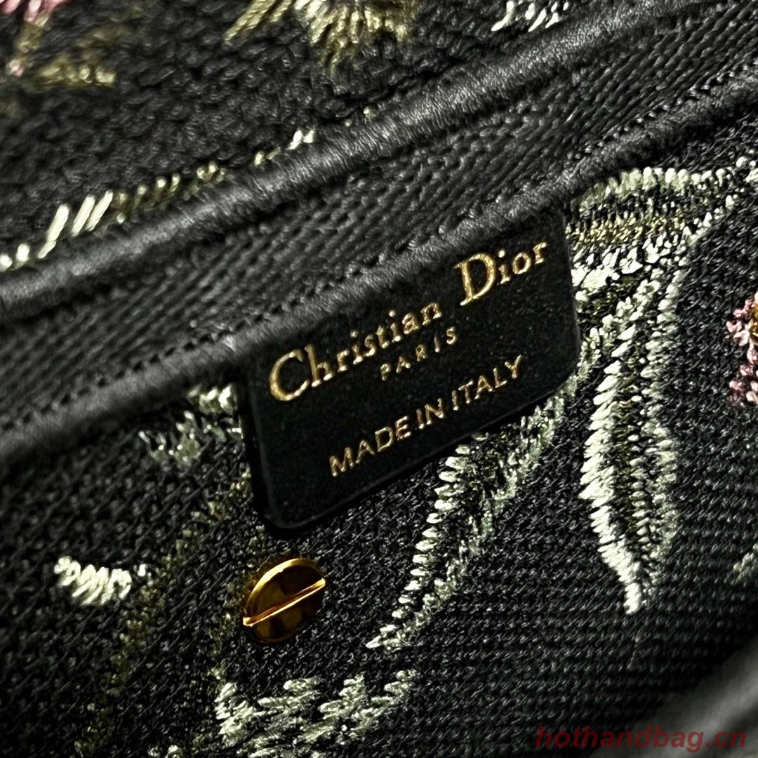 DIOR SADDLE BAG black Multicolor Dior Petites Fleurs Embroidery M0446CE