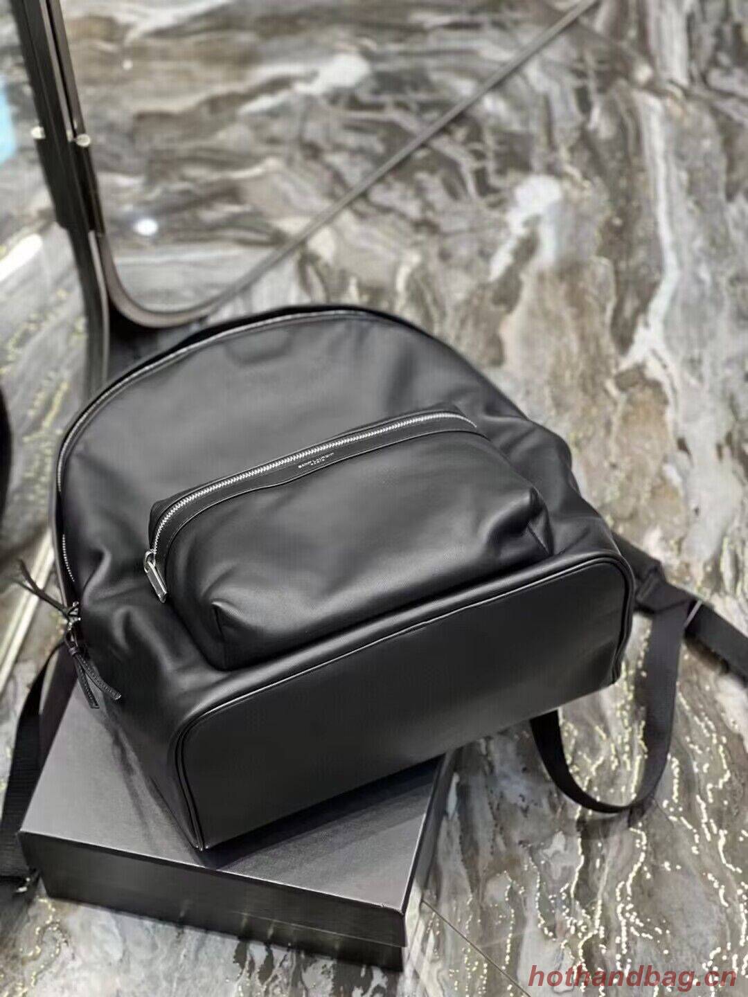 SAINT LAURENT LEATHER large knapsack A886653 black