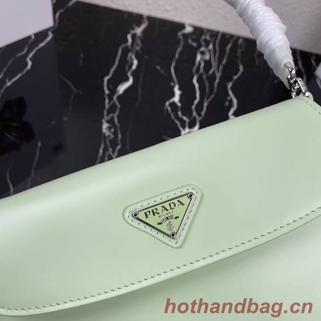 Prada Cleo brushed leather shoulder bag with flap 1BD311 light green