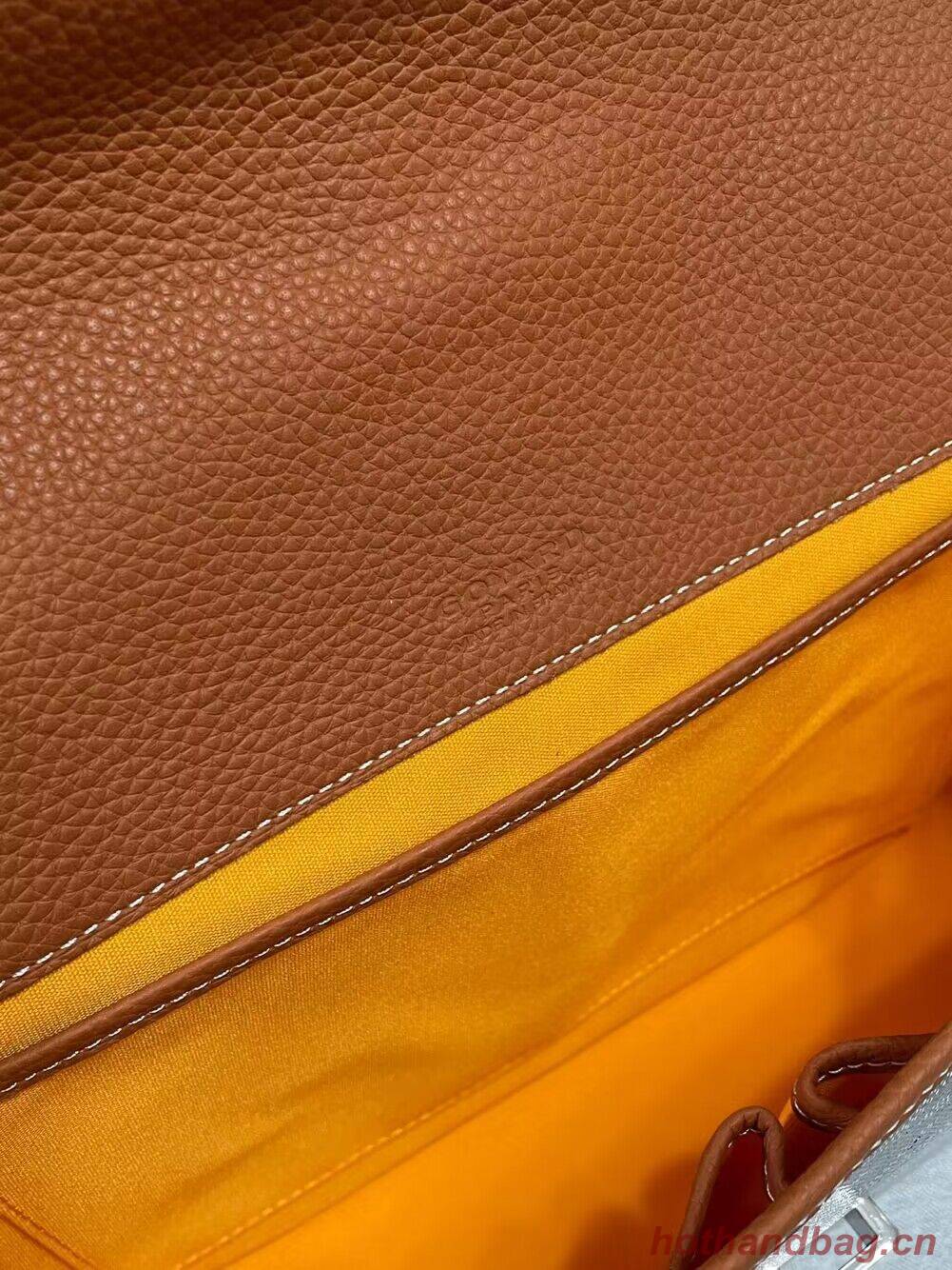 Goyard Calfskin Leather Delvedere MM Bag G36023 Brown