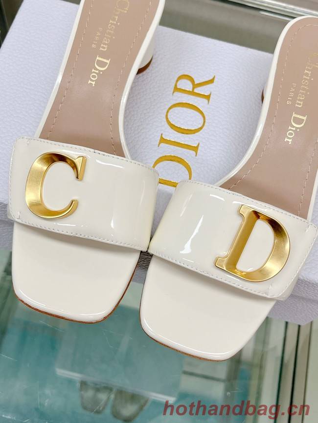 CEST DIOR HEELED SLIDE Patent Calfskin 93449-8