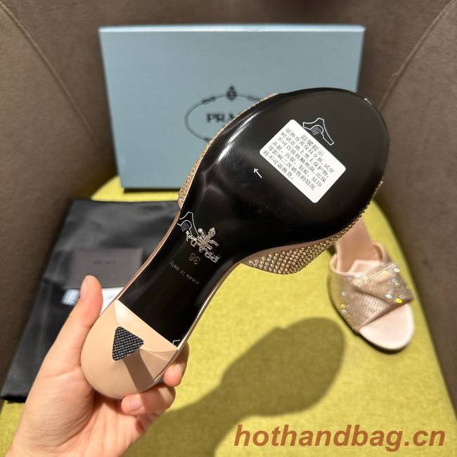 Prada High-heeled satin slides with crystals 93509-4