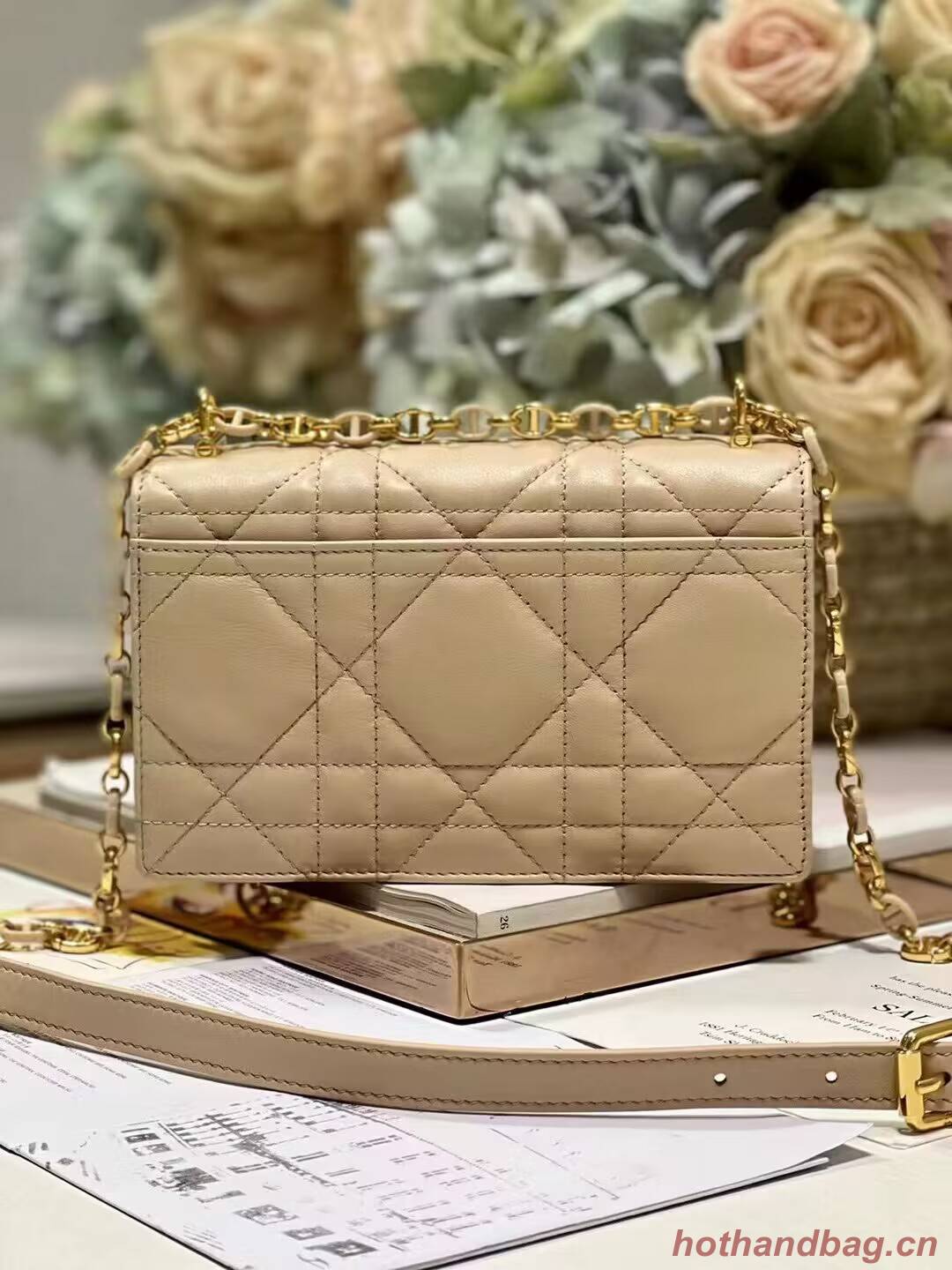 Dior MISS CARO MINI BAG Macrocannage Lambskin S5169UD Sand-Colored