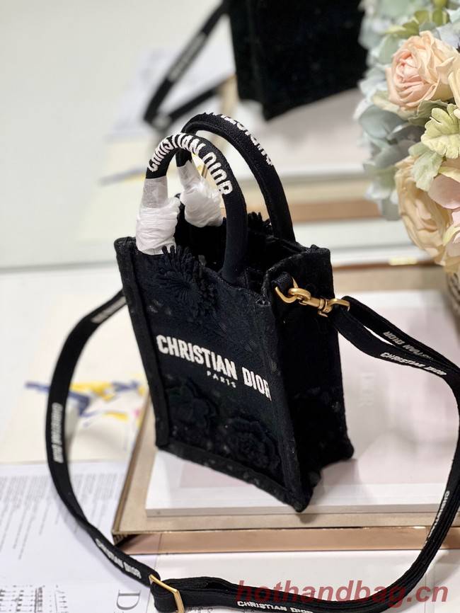 MINI DIOR BOOK TOTE PHONE BAG S5555CR black