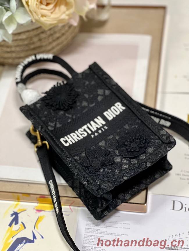 MINI DIOR BOOK TOTE PHONE BAG S5555CR black