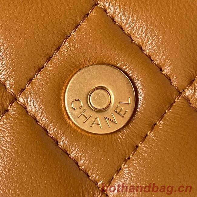 Chanel MINI FLAP BAG WITH TOP HANDLE AP3385 brown