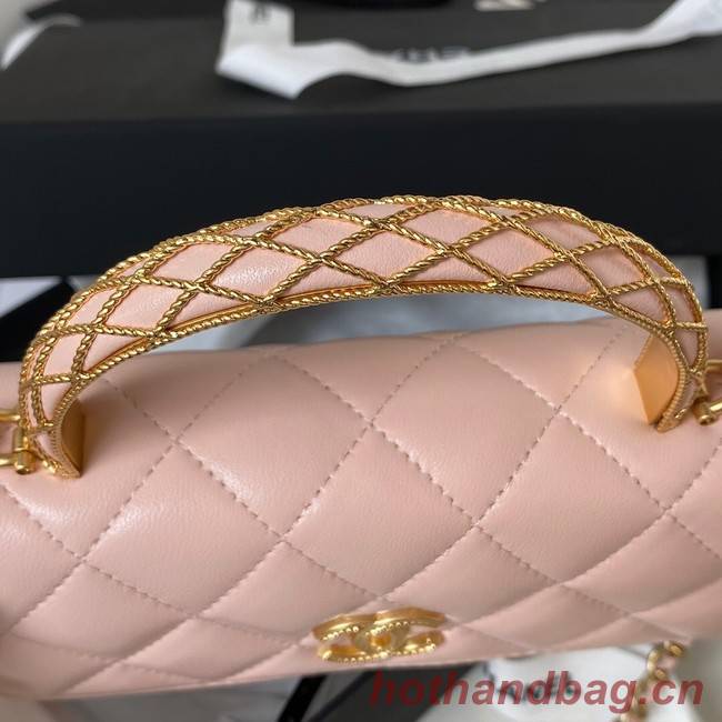 Chanel MINI FLAP BAG WITH TOP HANDLE AP3385 pink