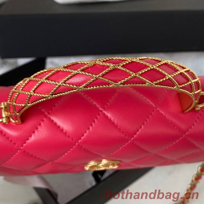 Chanel MINI FLAP BAG WITH TOP HANDLE AP3385 red