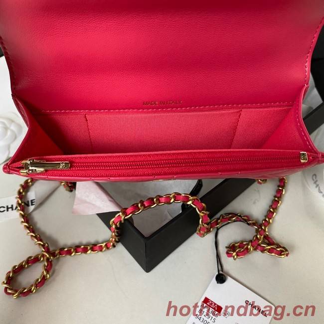 Chanel MINI FLAP BAG WITH TOP HANDLE AP3385 red