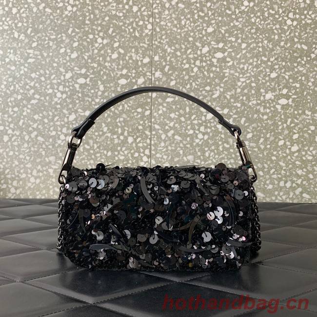 VALENTINO V-logo MINI LOCO sequin and leather bag WA0K53-2