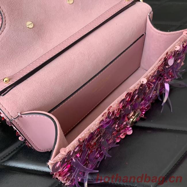 VALENTINO V-logo MINI LOCO sequin and leather bag WA0K53-5