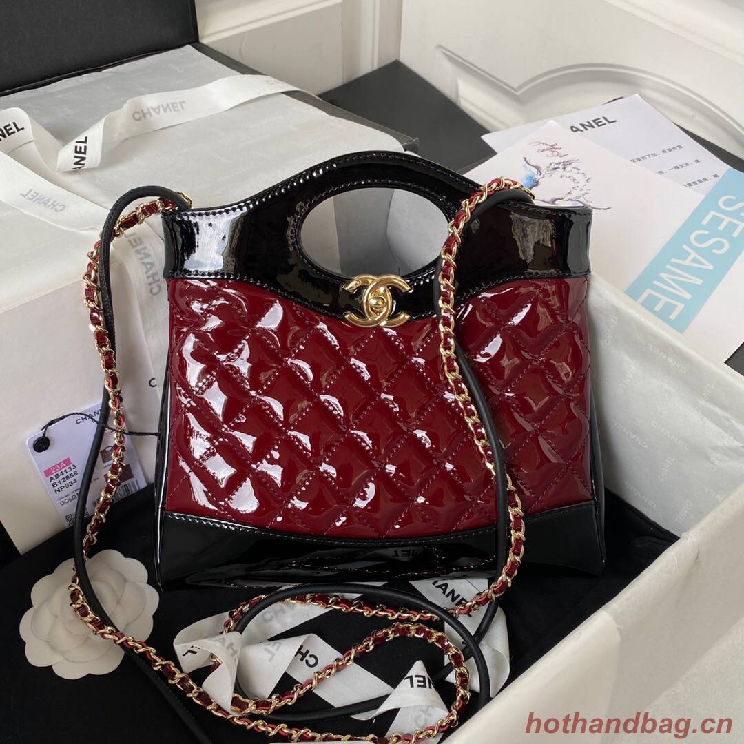 CHANEL 31 MINI SHOPPING BAG AS4133 Burgundy & Black