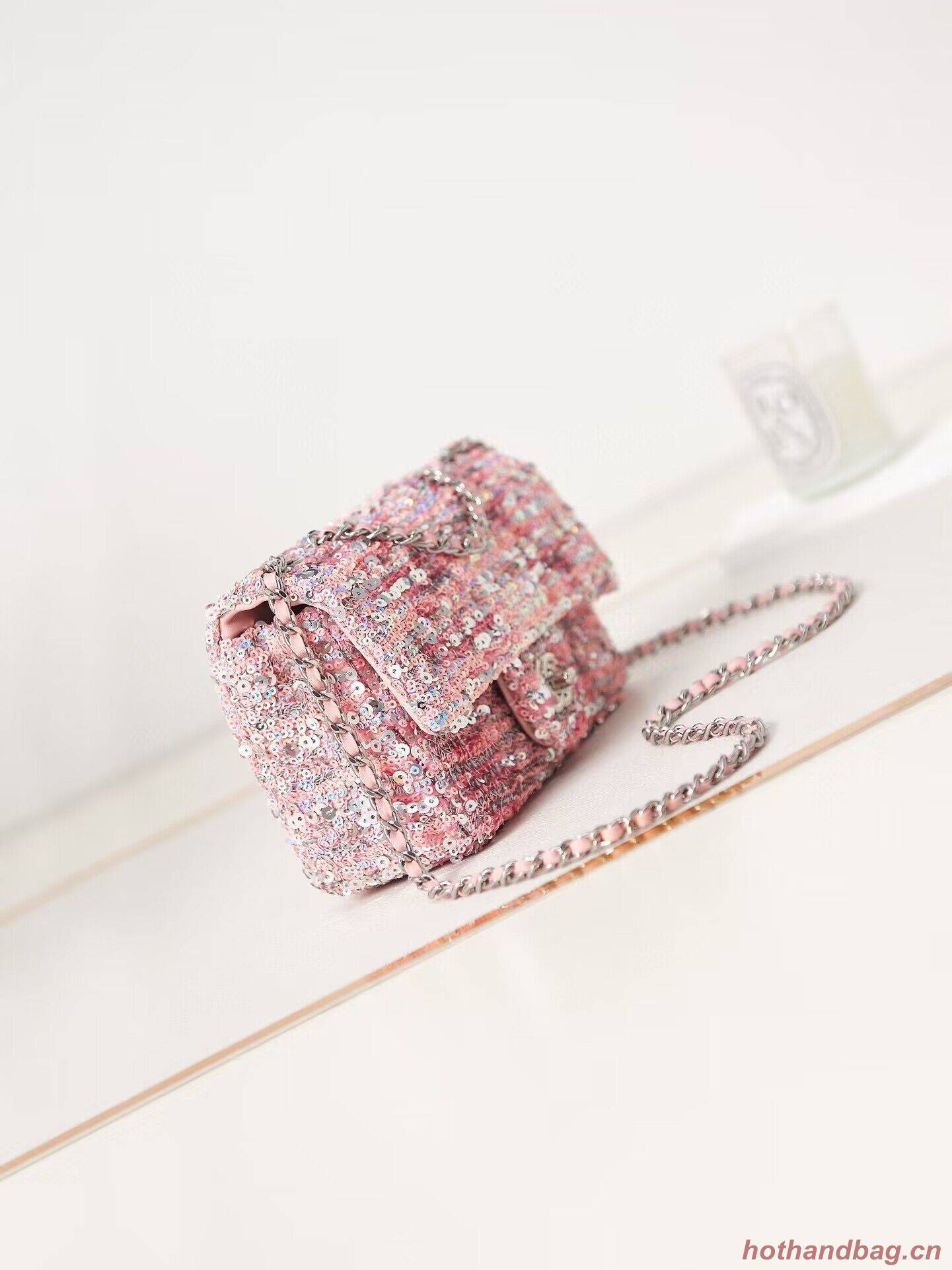 Chanel 23C Sequins CF Shoulder Bag AS3965 Pink