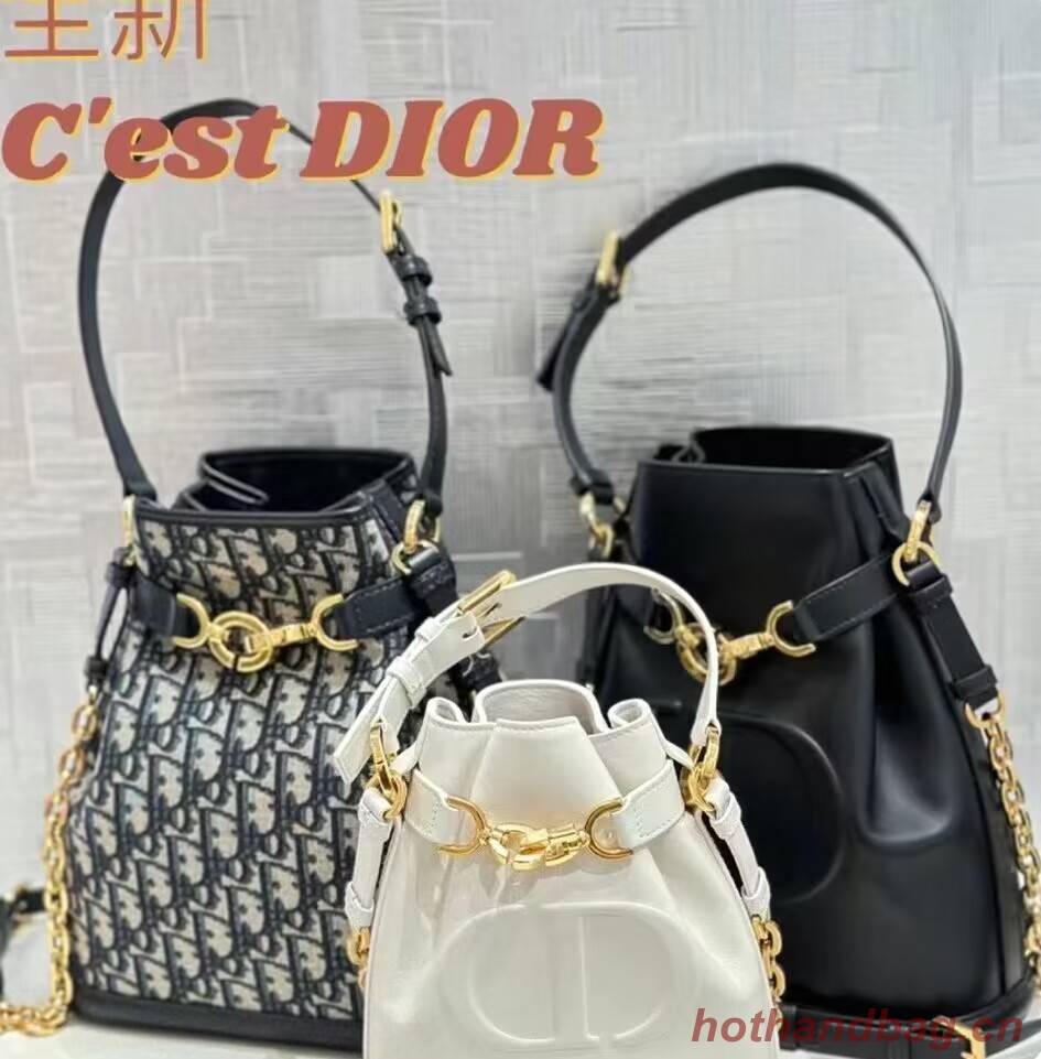 MEDIUM CEST DIOR BAG CD-Embossed Calfskin M2271UBHA Latte