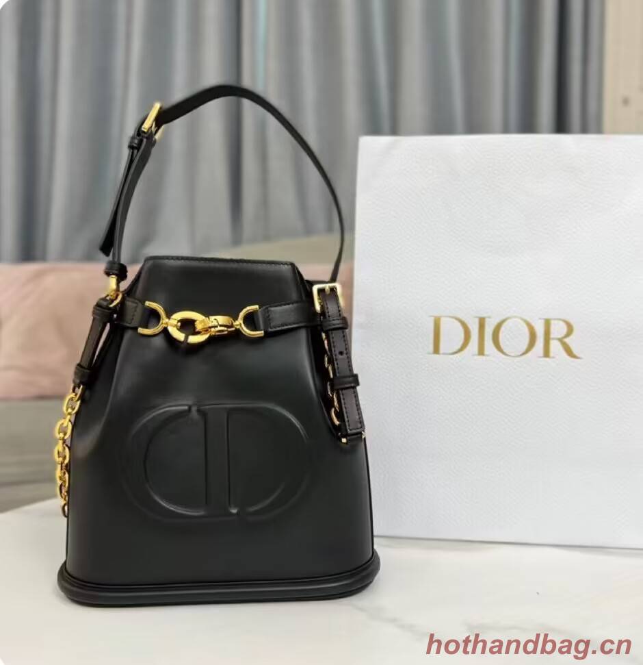 MEDIUM CEST DIOR BAG CD-Embossed Calfskin M2271UBHA black