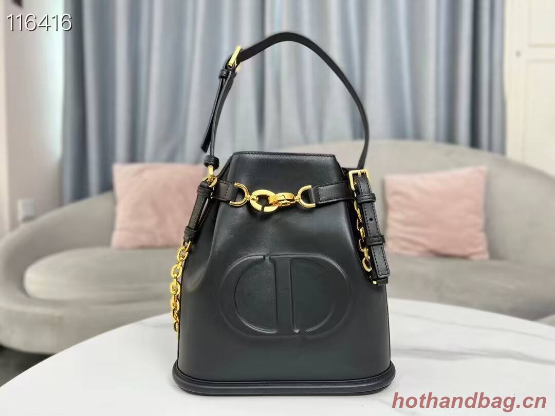 MEDIUM CEST DIOR BAG CD-Embossed Calfskin M2271UBHA black