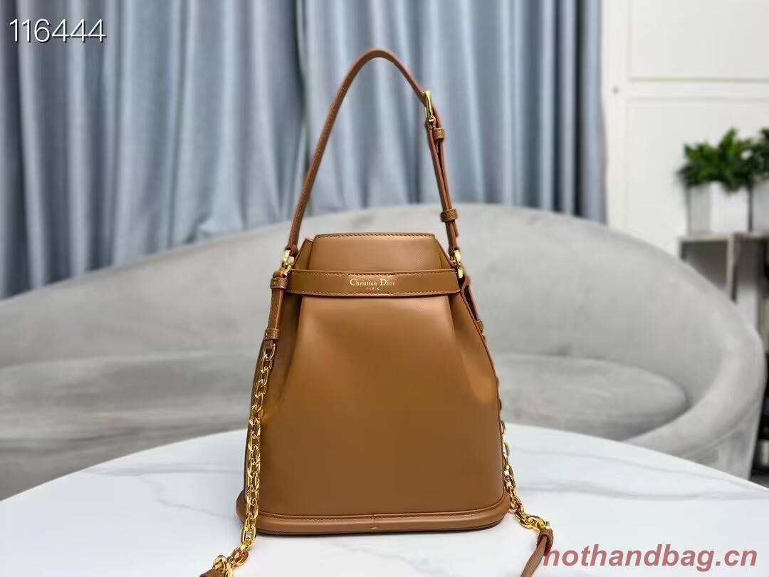 MEDIUM CEST DIOR BAG CD-Embossed Calfskin M2271UBHA  brown