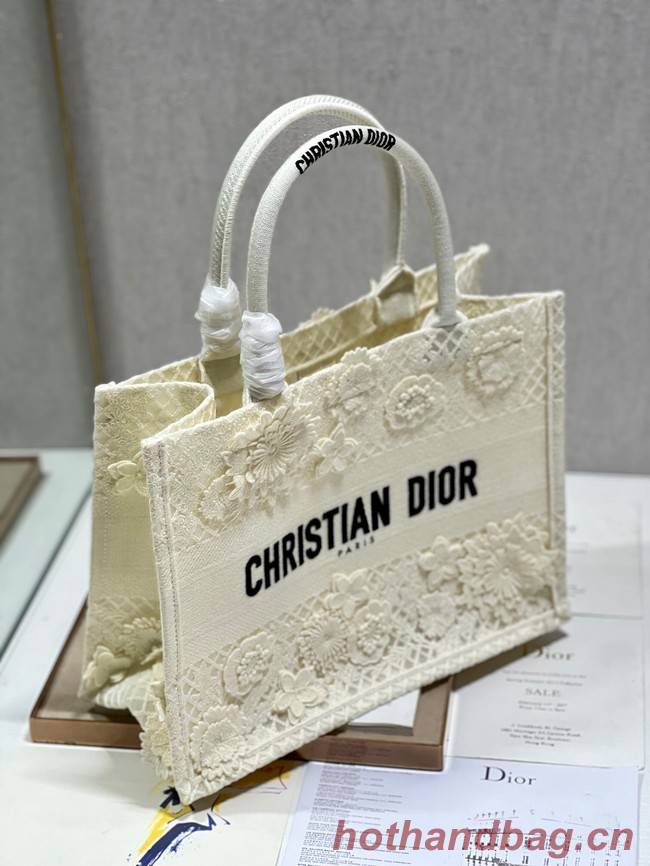 MEDIUM DIOR BOOK TOTE D-Lace Embroidery M1296ZE-2