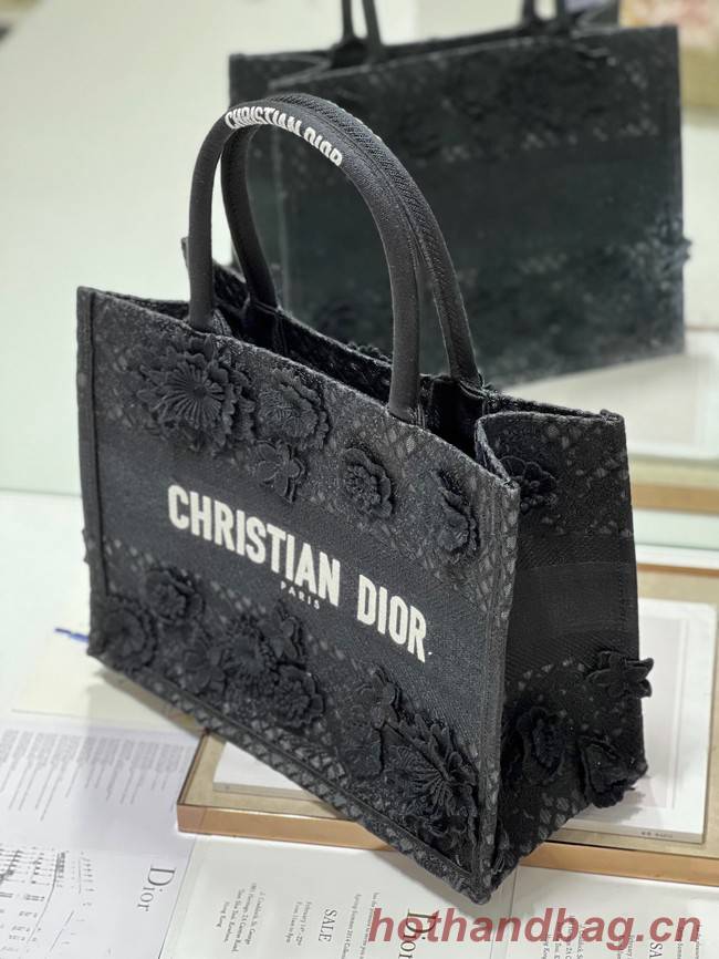 MEDIUM DIOR BOOK TOTE D-Lace Embroidery M1296ZE-3