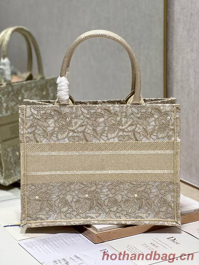 MEDIUM DIOR BOOK TOTE D-Lace Embroidery M1296ZE-4