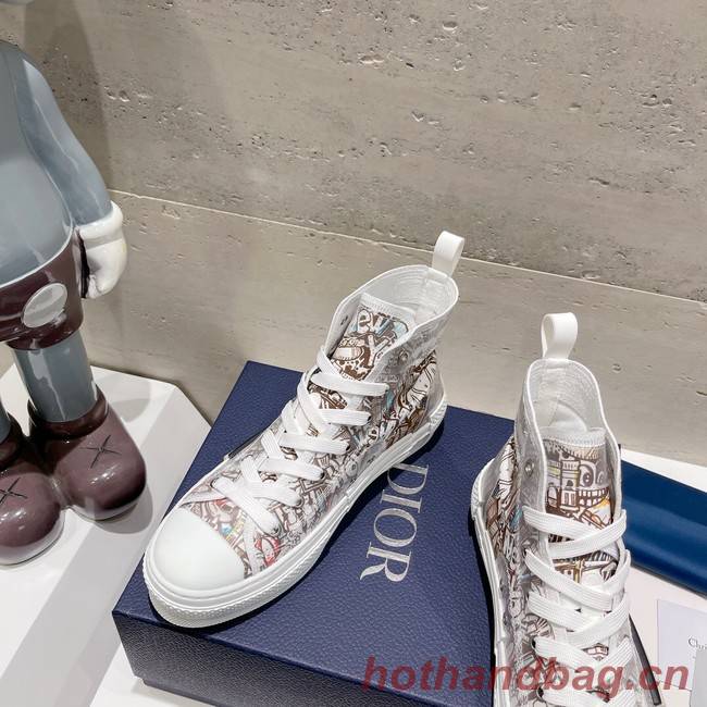 WALK N DIOR HIGH-TOP PLATFORM SNEAKER Dior Oblique Embroidered Cotton 93515-5