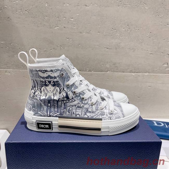 WALK N DIOR HIGH-TOP PLATFORM SNEAKER Dior Oblique Embroidered Cotton 93515-6