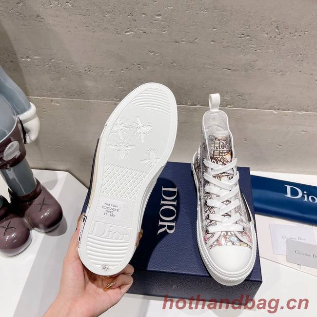 WALK N DIOR HIGH-TOP PLATFORM SNEAKER Dior Oblique Embroidered Cotton 93515-6