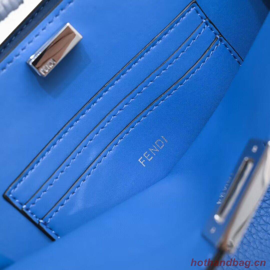 Fendi Peekaboo ISeeU XCross Small Original Leather Bag 2317 Blue