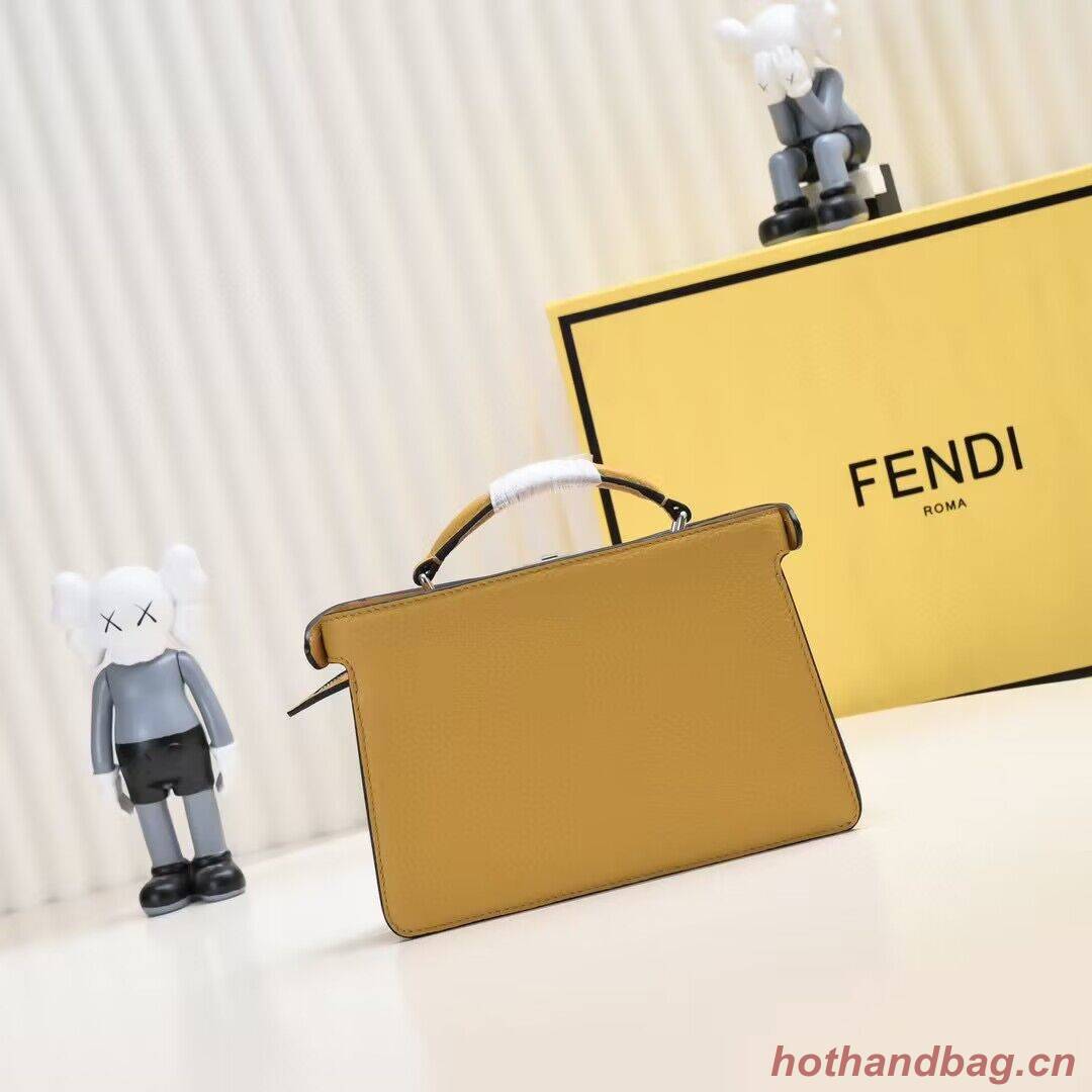 Fendi Peekaboo ISeeU XCross Small Original Leather Bag 2317 Yellow