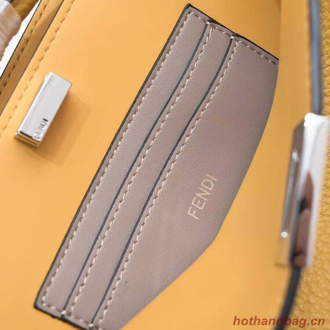 Fendi Peekaboo ISeeU XCross Small Original Leather Bag 2317 Yellow