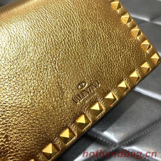 VALENTINO Garavani Rockstud Calfskin Clutch WP0P86R Brass