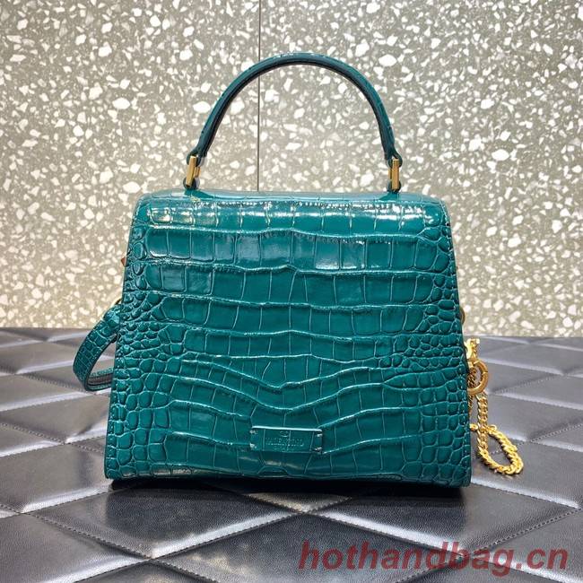 VALENTINO VSLING small Crocodile pattern Shoulder bag WB0F53 blue