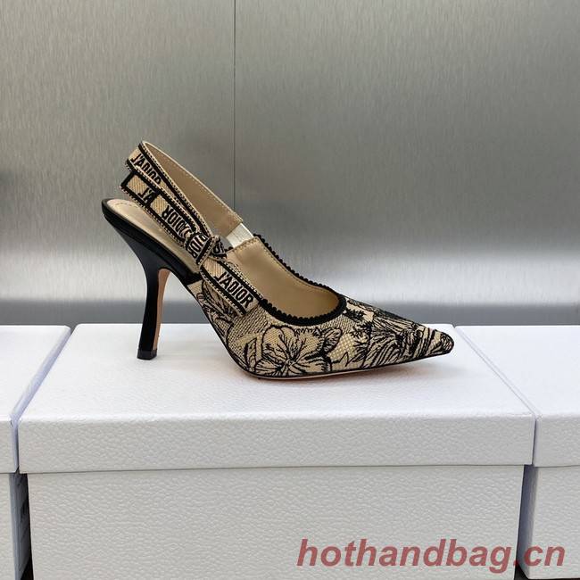 JADIOR SLINGBACK PUMP Embroidered Cotton 93526-5