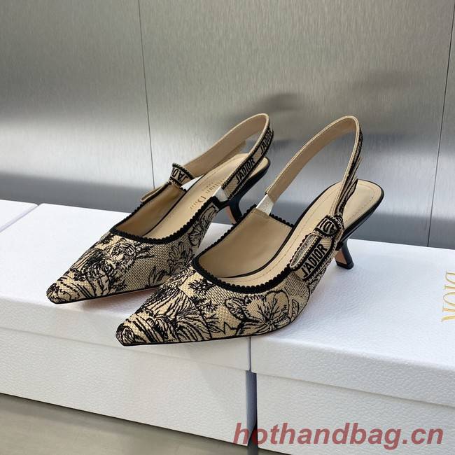 JADIOR SLINGBACK PUMP Embroidered Cotton 93527-5