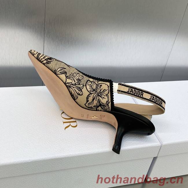 JADIOR SLINGBACK PUMP Embroidered Cotton 93527-5