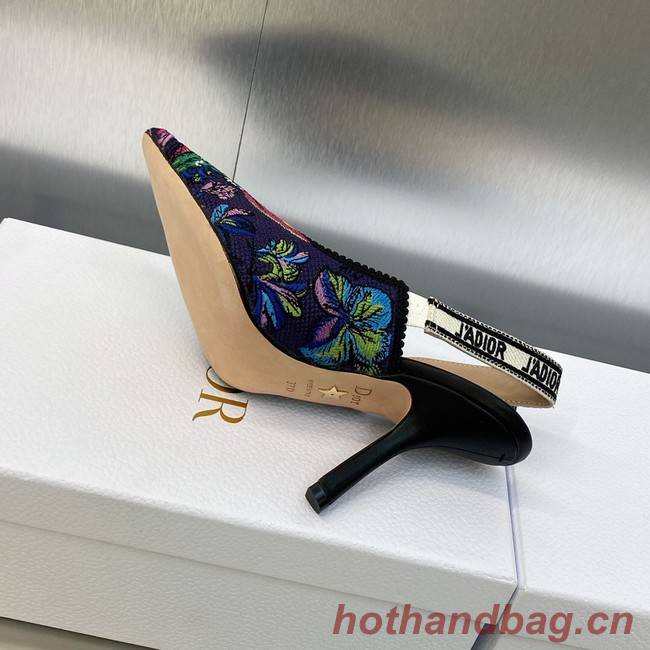 JADIOR SLINGBACK PUMP Embroidered Cotton 93530-1