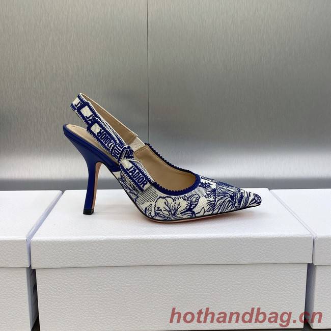 JADIOR SLINGBACK PUMP Embroidered Cotton 93530-2