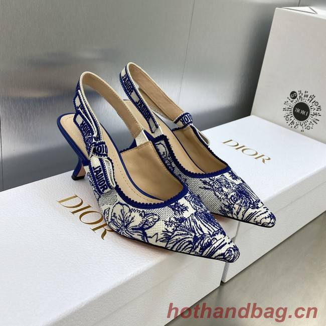 JADIOR SLINGBACK PUMP Embroidered Cotton 93531-2