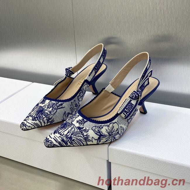 JADIOR SLINGBACK PUMP Embroidered Cotton 93531-2