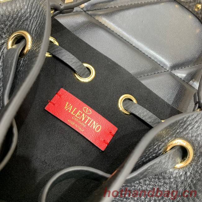 VALENTINO VLOGO SIGNATURE Lambskin nano Bucket Bag 0319  black