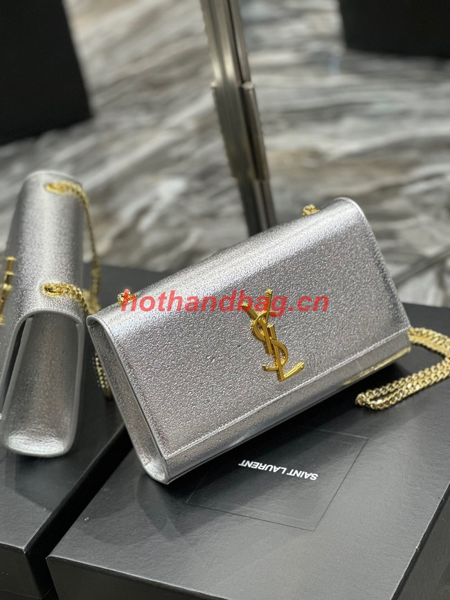 SAINT LAURENT KATE CHAIN WALLET 742833 Silver